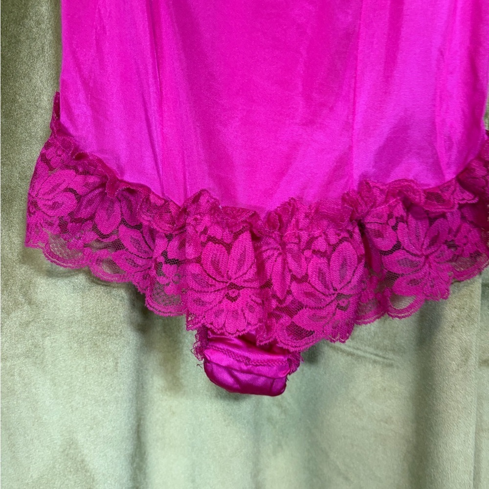 Vintage Juliara Pink Lace Strappy Linergie Teddy Teddie. Size Medium. - Picture 2 of 6